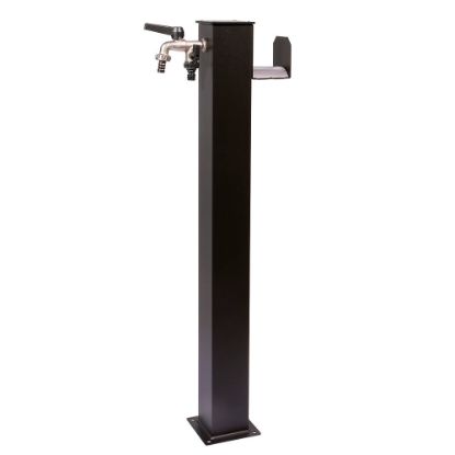 Immagine di FONTANA COLORE ANTRACITE IN ALLUMINIO CON DOPPIO RUBINETTO E PORTA TUBO BEL-FER
