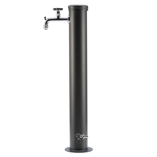 Immagine di FONTANA COLORE ANTRACITE CON GHIERA IN TINTA E 2 RUBINETTI BEL-FER