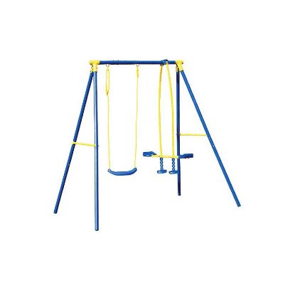 Immagine di ALTALENA DOPPIA 187x142XH182 CM CON 1 SEGGIOLINO E 1 CAVALLUCCIO