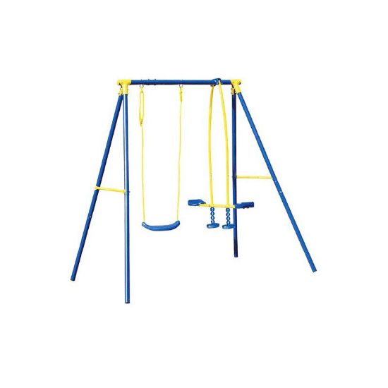 Immagine di ALTALENA DOPPIA 187x142XH182 CM CON 1 SEGGIOLINO E 1 CAVALLUCCIO