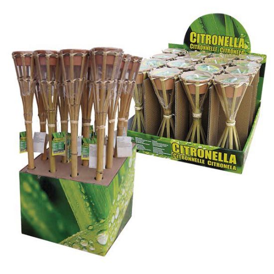 Immagine di CITRONELLA TORCIA DA TAVOLO BAMBÙ ALTEZZA 24 CM
