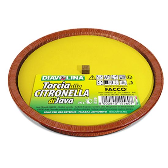 Immagine di CITRONELLA PER ESTERNO CON STOPPINO ANTIVENTO Ø 16 CM DIAVOLINA