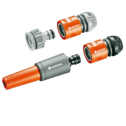 Immagine di SET LANCIA PER TUBI 1/2"' E 5/8" SERIE BASIC CON PRESA A RUBINETTO E 2 RACCORDI RAPIDI GARDENA