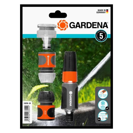 Immagine di SET LANCIA PER TUBI 1/2"' E 5/8" CON PRESA A RUBINETTO E 2 RACCORDI RAPIDI GARDENA