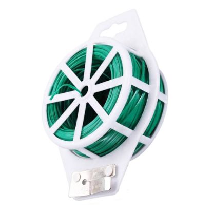 Immagine di FASCETTA IN FILO ACCIAIO RICOPERTA PLASTIFICATA VERDE BOBINA DA 30 MT