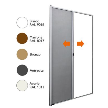 Immagine di KIT ZANZARIERA RULLO PER PORTA L160 H250 CM COLORE ANTRACITE