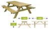 Immagine di TAVOLO CON PANCHE PIK-NIK DA ESTERNO IN LEGNO AUTOCLAVATO 6 PERSONE 180X73  H73 CM