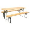 Immagine di SET BIRRERIA IN LEGNO RETTANGOLARE TAVOLO 200x80 CM + DUE PANCHE