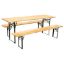 Immagine di SET BIRRERIA IN LEGNO RETTANGOLARE TAVOLO 200x80 CM + DUE PANCHE