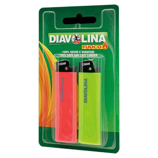 Immagine di ACCENDINI MAXI COLORATI IN BLISTER DA 2 PZ DIAVOLINA