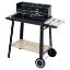 Immagine di BARBECUE CARBONELLA BESTBQ RETTANGOLARE 83x44x87H CM CON RUOTE E PIANO IN LEGNO GALILEO