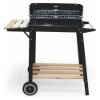 Immagine di BARBECUE CARBONELLA BESTBQ RETTANGOLARE 83x44x87H CM CON RUOTE E PIANO IN LEGNO GALILEO