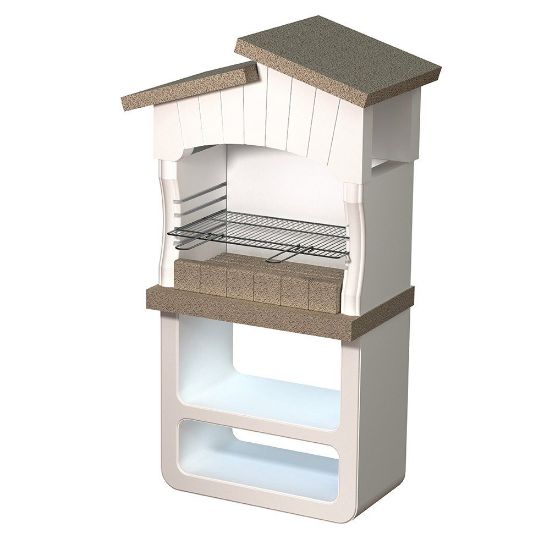 Immagine di BARBECUE CAORLE CARBONELLA E LEGNA MISURA 82x51,5XH165,5 CM SAROM