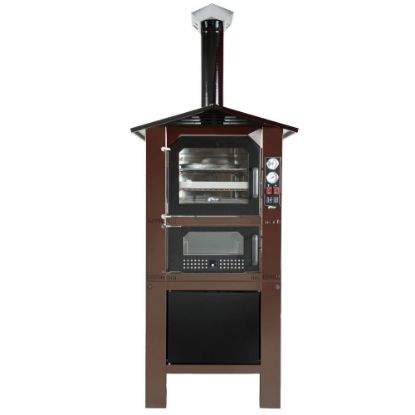 Immagine di FORNO DA ESTERNO TAFER GENESIS 100 VERNICIATO CON CARRELLO - CAMERA DI COTTURA CM 52x103 TAFER