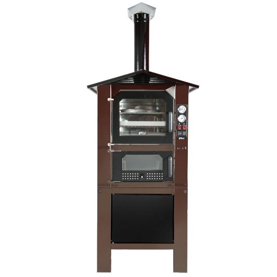 Immagine di FORNO DA ESTERNO TAFER GENESIS 80 VERNICIATO CON CARRELLO - CAMERA DI COTTURA CM 47x83 TAFER