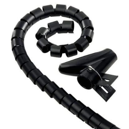 Immagine di GUAINA RACCOGLICAVI CON ACCESSORI COLORE NERA 1,8 MT ELECTRALINE