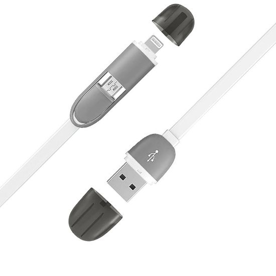 Immagine di CAVO SMART PHONE MICRO USB CON ADATTATORE PER IPHONE 1 METRI ELECTRALINE