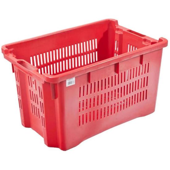 Immagine di CASSA RETTANGOLARE FORATA COLORE ROSSO DIMENSIONI 56x35x31 CM 40 LITRI ICS