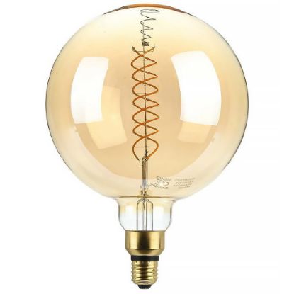 Immagine di LAMPADINA LED A FILAMENTO AMBRATA 1800K G200 DIMMERABILE ATTACCO E27 DIMENSIONE 200x297 MM 8W VT-2158D-N V-TAC