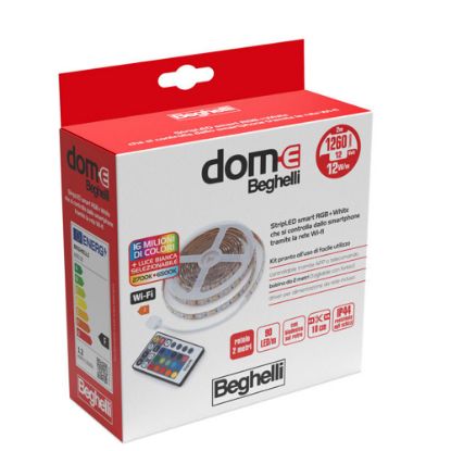 Immagine di STRIP SMART LED RGB-WCCT 12W IP44 ROTOLO DA 2MT DOM-E BEGHELLI