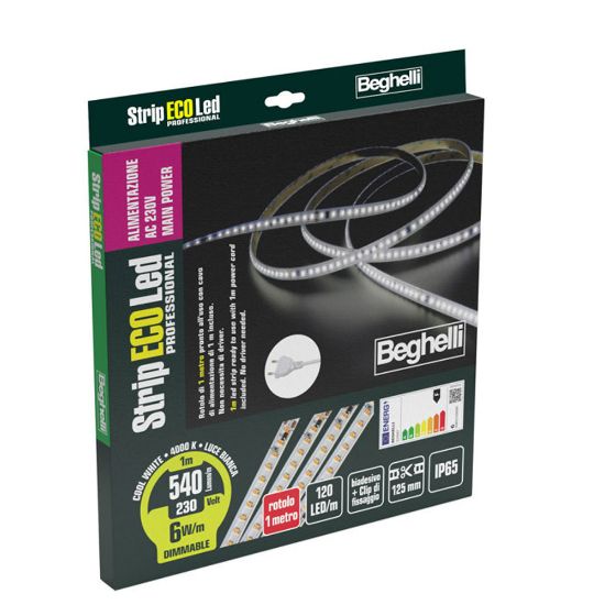 Immagine di STRIP LED AC230V 6W IP65 4K LUNGHEZZA 1 MT BEGHELLI