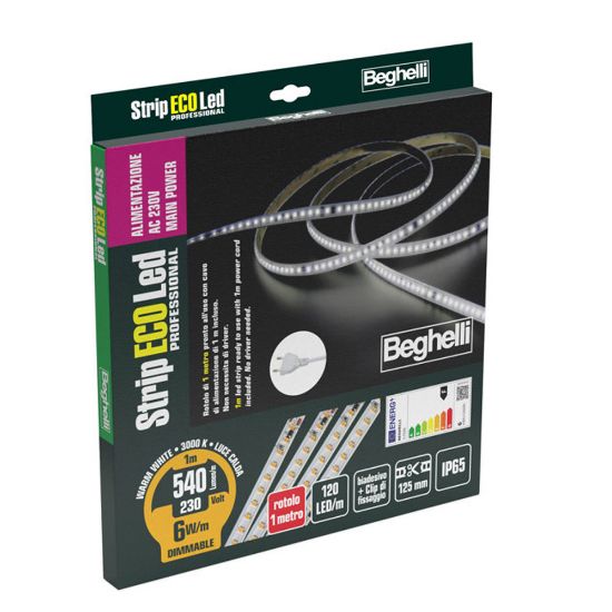 Immagine di STRIP LED AC230V 6W IP65 3K LUNGHEZZA 1 MT BEGHELLI