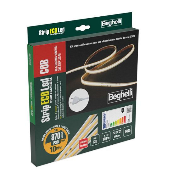 Immagine di STRIP LED COB AC230V 10W IP65 3K LUNGHEZZA 1 MT BEGHELLI