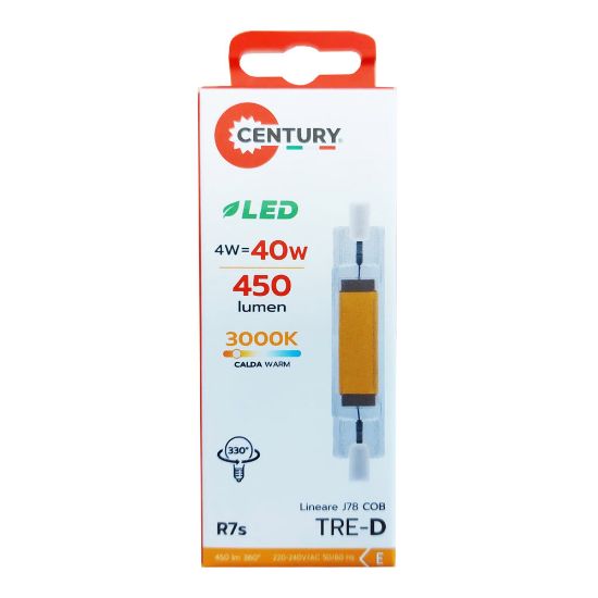 Immagine di LAMPADINA LED TRE-D COB LINEARE 78 MM LUCE CALDA 3000K 4W CENTURY