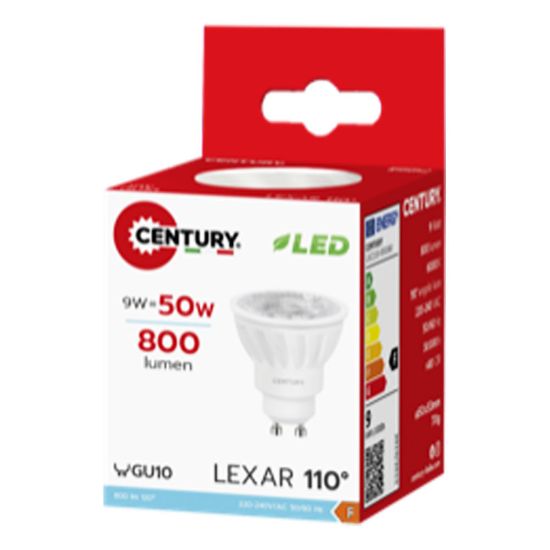 Immagine di LAMPADINA LED ATTACCO GU10 LUCE CALDA 3000K LEXAR 110 9W CENTURY