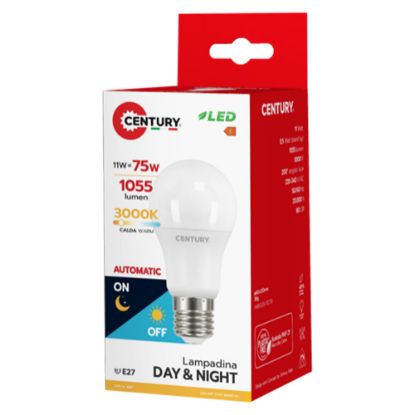 Immagine di LAMPADA LED E27 LUCE CALDA 3000K CON SENSORE CREPUSCOLARE HARMONY 80 11W CENTURY