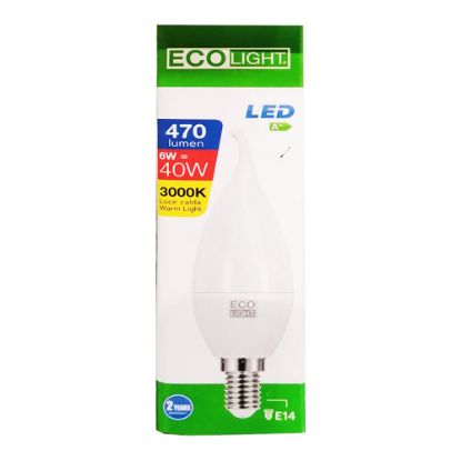 Immagine di LAMPADA LED E14 LUCE CALDA 3000K FIAMMA ECOLIGHT 6W - CENTURY