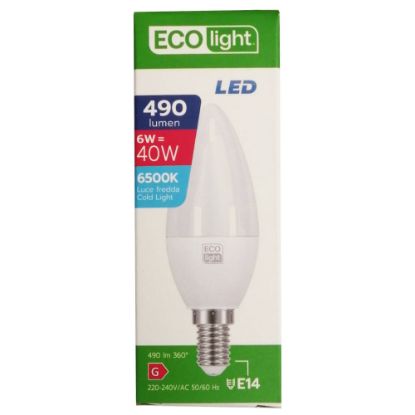 Immagine di LAMPADA LED E14 LUCE FREDDA 6500K OLIVA ECOLIGHT 6W CENTURY