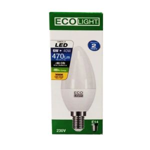 Immagine di LAMPADA LED E14 LUCE CALDA 3000K OLIVA ECOLIGHT 6W CENTURY