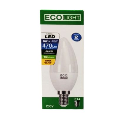 Immagine di LAMPADA LED E14 LUCE CALDA 3000K OLIVA ECOLIGHT 6W CENTURY