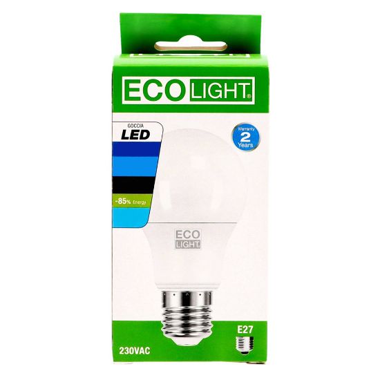 Immagine di LAMPADA LED E27 LUCE FREDDA 6400K GOCCIA ECOLIGHT A60 9W CENTURY