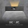 Immagine di LAMPADA LED DA MURO SOLARE 3W CORPO NERO 137.6x90.4x35.4 MM CON SENSORE DI MOVIMENTO E SELETTORE 3000 O 4000K IP65 VT-403 V-TAC