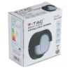 Immagine di APPLIQUE A MURO DA ESTERNI ROTONDA 7W CON DIFFUSORE SEMICOPERTO COLORE NERO 3000K IP65 VT-831-CRD V-TAC