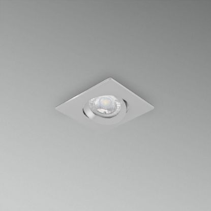 Immagine di SUPPORTO INCASSO QUADRO ORIENTABILE 90x90 MM SILVER ATTACCO GU10 CENTURY