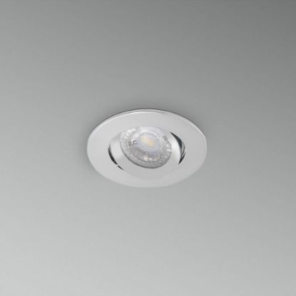 Immagine di SUPPORTO INCASSO TONDO ORIENTABILE DIAMETRO 90MM SILVER ATTACCO GU10 CENTURY