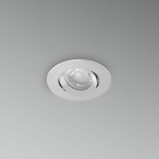 Immagine di SUPPORTO INCASSO TONDO ORIENTABILE DIAMETRO 90MM SILVER ATTACCO GU10 CENTURY