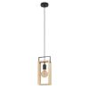 Immagine di LAMPADA EGLO FAMBOROUGH - STRUTTURA IN METALLO E LEGNO / FINITURA NERO, COLOR NATURALE 160x105 H 1100