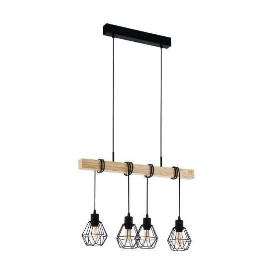 Immagine di LAMPADA EGLO TOWNSHEND 5 - STRUTTURA IN METALLO E LEGNO / FINITURA ACCIAIO, GESSO 700x200 H 1100