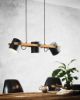Immagine di LAMPADA EGLO HORNWOOD - STRUTTURA IN ACCIAIO / FINITURA NERO, PANNA DIFFUSORE IN LEGNO / FINITURA BRUNITO 780x210 H 1100