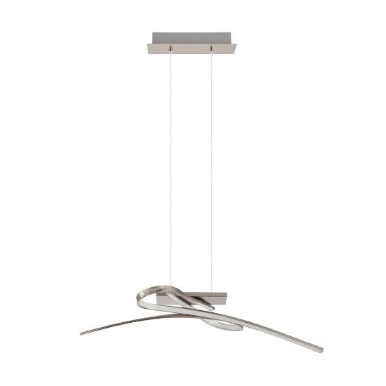 Immagine di LAMPADA EGLO PALOZZA - STRUTTURA IN ALLUMINIO / FINITURA NICHEL OPACO DIFFUSORE IN RAME, NERO / FINITURA BIANCO 705x315 H 1100