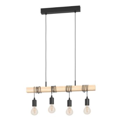 Immagine di LAMPADA EGLO TOWNSHEND - STRUTTURA IN METALLO E LEGNO / FINITURA ACCIAIO, GESSO 700x105 H 1100
