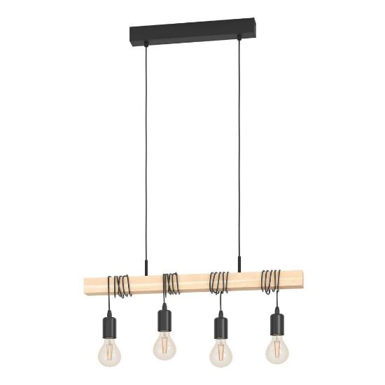 Immagine di LAMPADA EGLO TOWNSHEND - STRUTTURA IN METALLO E LEGNO / FINITURA ACCIAIO, GESSO 700x105 H 1100