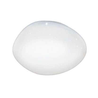 Immagine di PLAFONIERA EGLO SILERAS - STRUTTURA IN ACCIAIO / FINITURA BIANCO DIFFUSORE IN PLASTICA CON EFFETTO CRISTALLO / FINITURA BIANCO H85