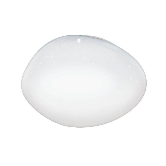 Immagine di PLAFONIERA EGLO SILERAS - STRUTTURA IN ACCIAIO / FINITURA BIANCO DIFFUSORE IN PLASTICA CON EFFETTO CRISTALLO / FINITURA BIANCO H85