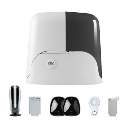 Immagine di KIT AUTOMAZIONE PER CANCELLO SCORREVOLE PORTATA 700KG 24V ROLLING CODE LUCI LED NOTTURNE INCLUSE KEY