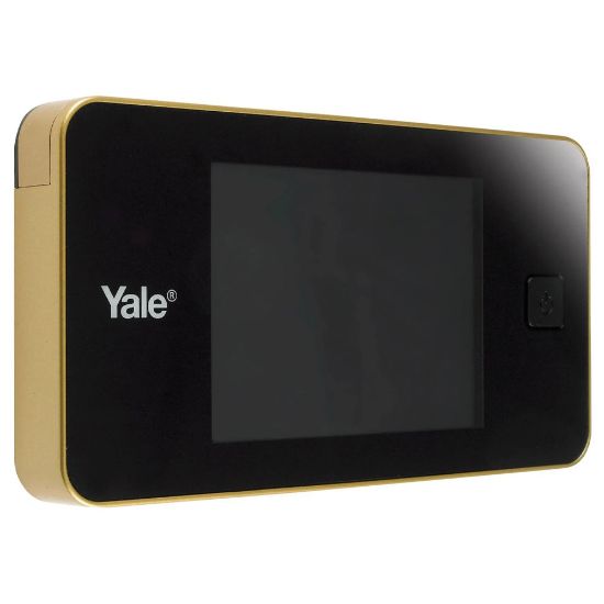 Immagine di SPIONCINO ELETTRONICO DIGITALE COLORE OTTONE,TELECAMERA ALTA QUALITA, FORO STANDARD 14 MM SPESSORE PORTA 38-110MM